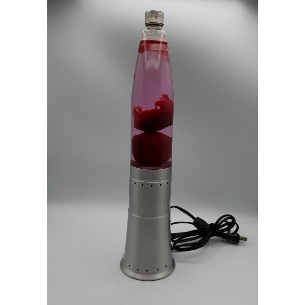 Pliable Art Lamp Retro Atomic Bullet Lava Vtg 2002 Groovy Y2K Red